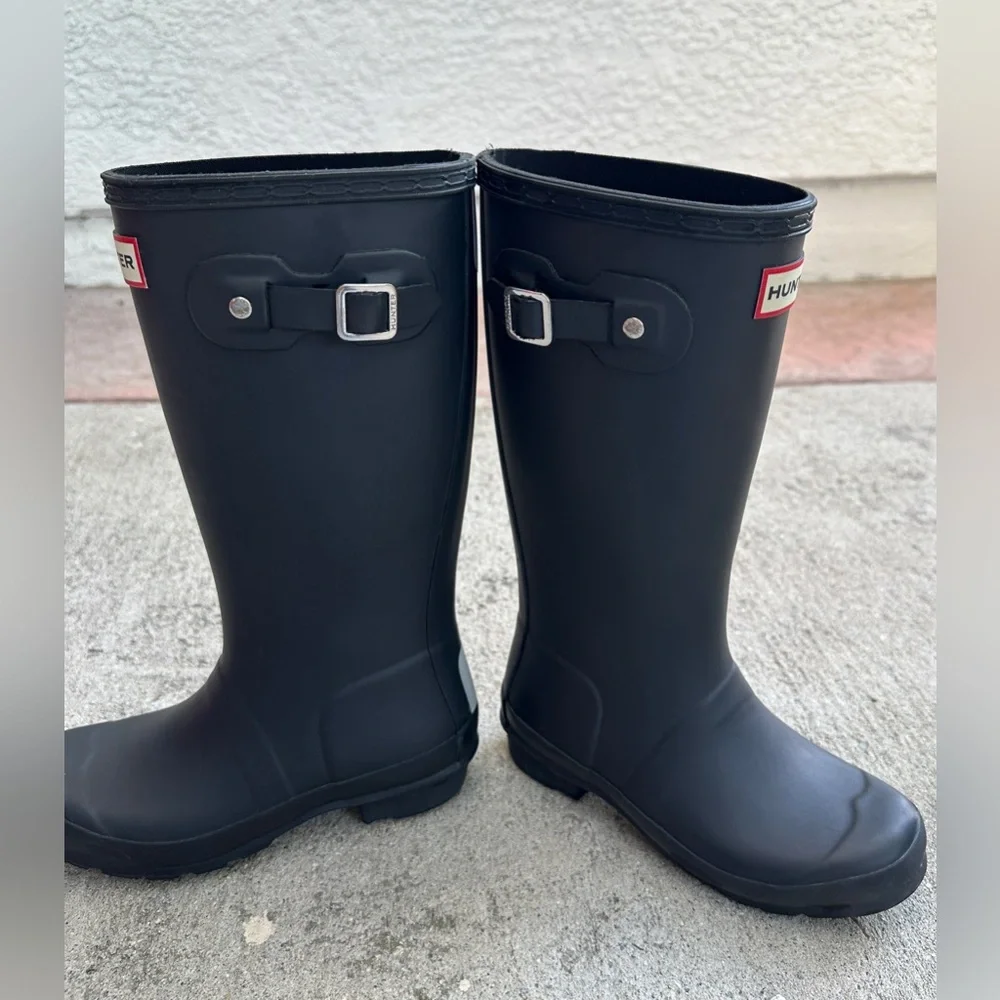 Hunter The Original Tall Rain Boots - Black - US 1B/2G// EU 32 //UK 13 - Picture 5 of 9